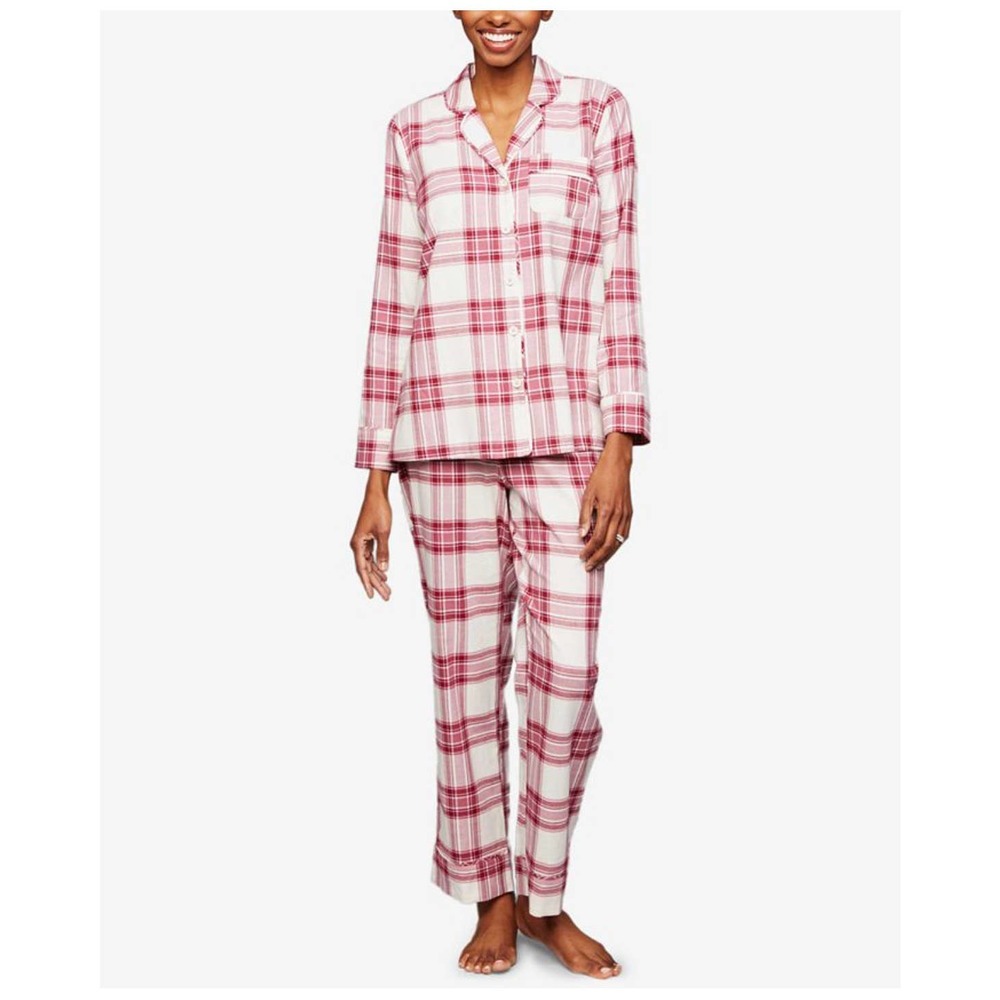 A Peas in a Pod Maternity Nursing pajama set Pink White Womens Size Small